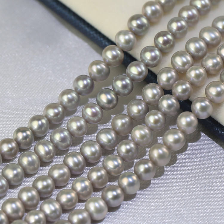 5-6mm 3A Silver Grey Near Round pearl 3